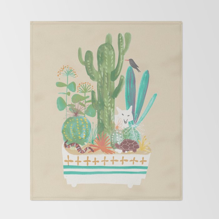 Desert planter Throw Blanket Gallery Image 2
