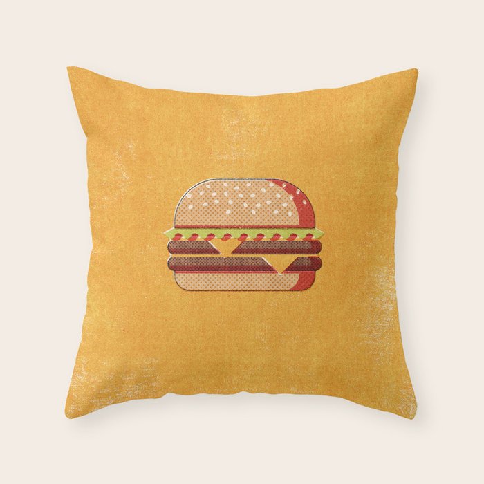 FAST FOOD / Burger Throw Pillow Gallery Image 6