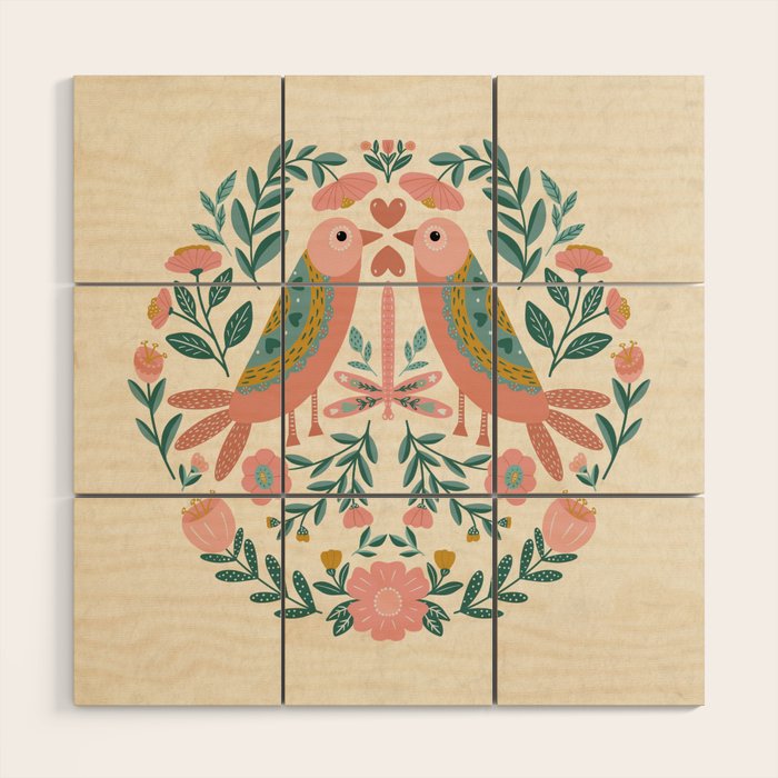 twin birds Wood Wall Art Gallery Image 1