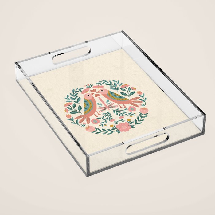 twin birds Acrylic Tray Gallery Image 1
