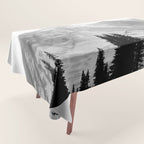 Mount Rainier Black and White Tablecloth Gallery Image 1