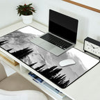 Mount Rainier Black and White Desk Mat Gallery Image 2