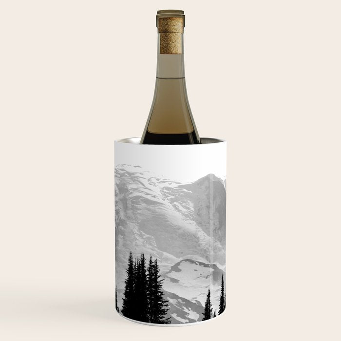 Mount Rainier Black and White Wine Chiller Gallery Image 1
