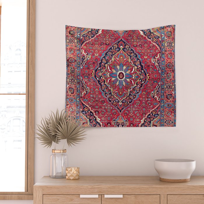 Bijar Kurdish Northwest Persian Rug Print Wall Tapestry Gallery Image 2