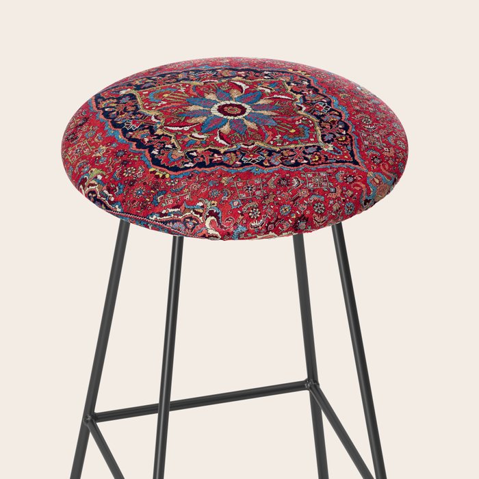 Bijar Kurdish Northwest Persian Rug Print Stool Gallery Image 2