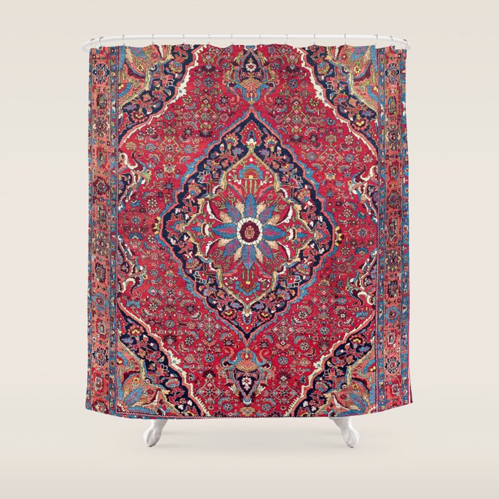 Bijar Kurdish Northwest Persian Rug Print Shower Curtain Gallery Image 1