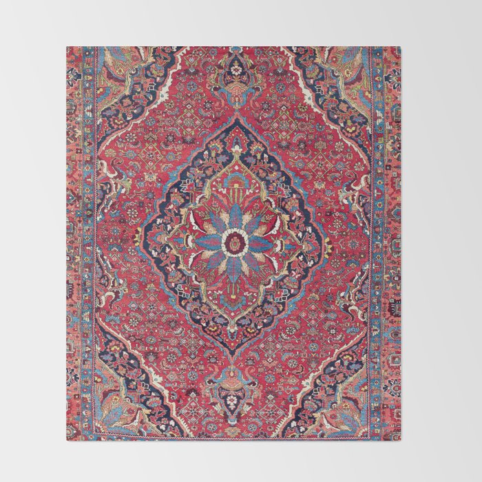 Bijar Kurdish Northwest Persian Rug Print Throw Blanket Gallery Image 2