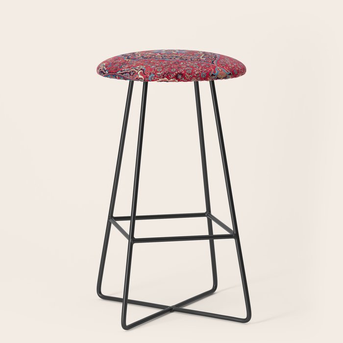 Bijar Kurdish Northwest Persian Rug Print Stool Gallery Image 1