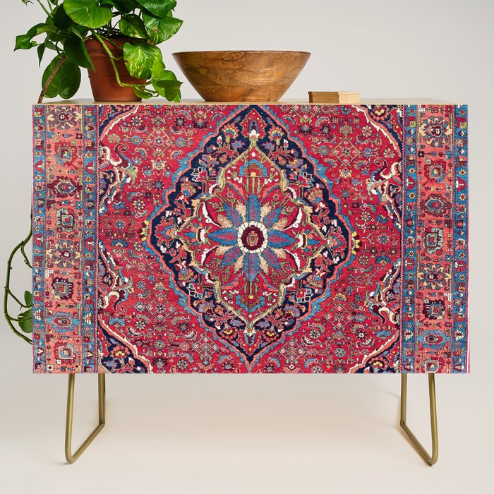 Bijar Kurdish Northwest Persian Rug Print Credenza Gallery Image 1