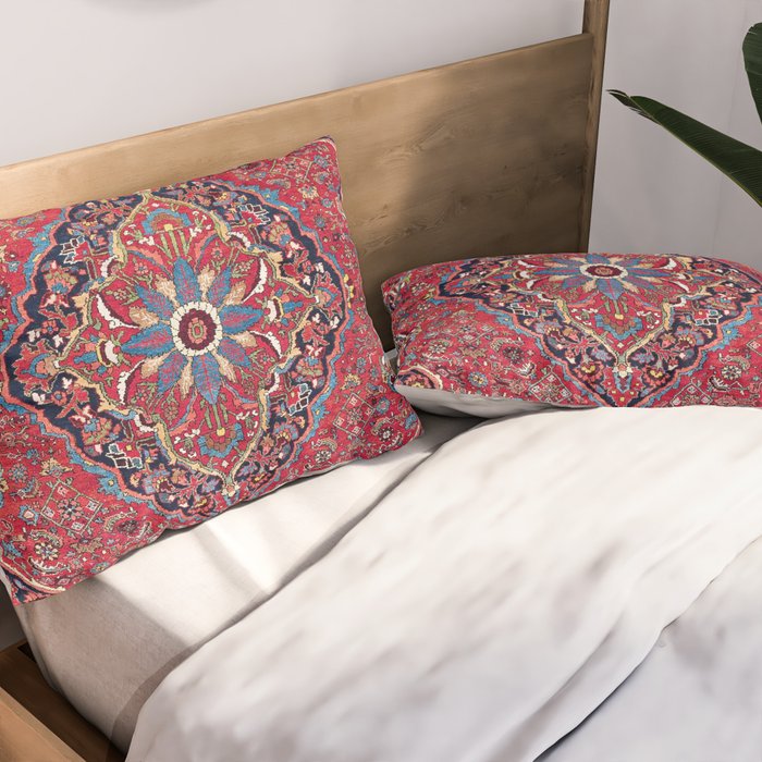 Bijar Kurdish Northwest Persian Rug Print Pillow Sham Gallery Image 2