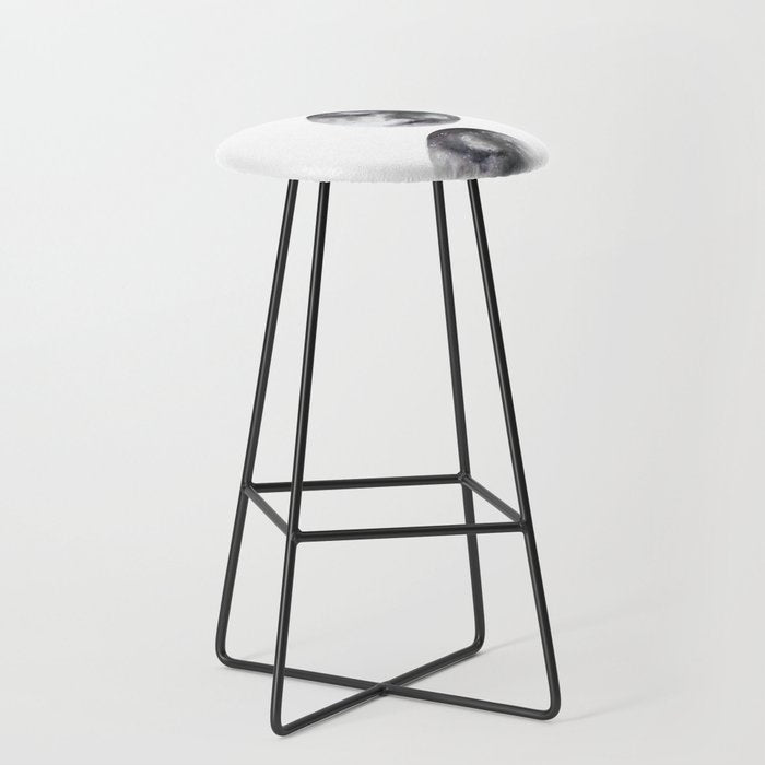 Moon phases watercolor painting Stool Gallery Image 1