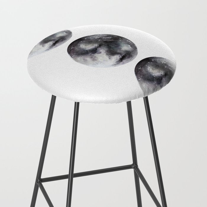 Moon phases watercolor painting Stool Gallery Image 2