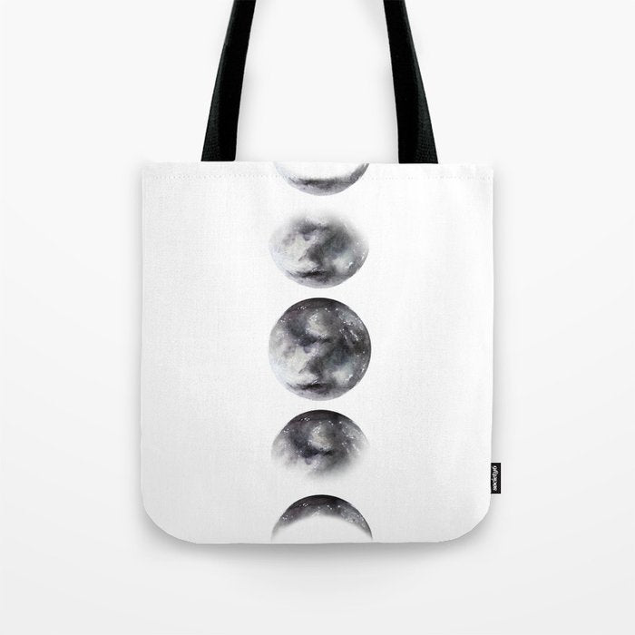 Moon phases watercolor painting Tote Bag Gallery Image 1