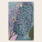 Garden Lilac Flower Painting in Teal & Pink Cutting Board Gallery Image 1