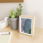 Garden Lilac Flower Painting in Teal & Pink Mini Art Print Gallery Image 2