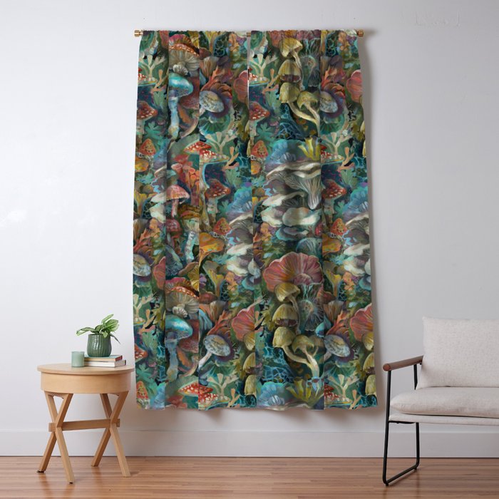 Magic Mushroom Garden Window Curtain Gallery Image 1