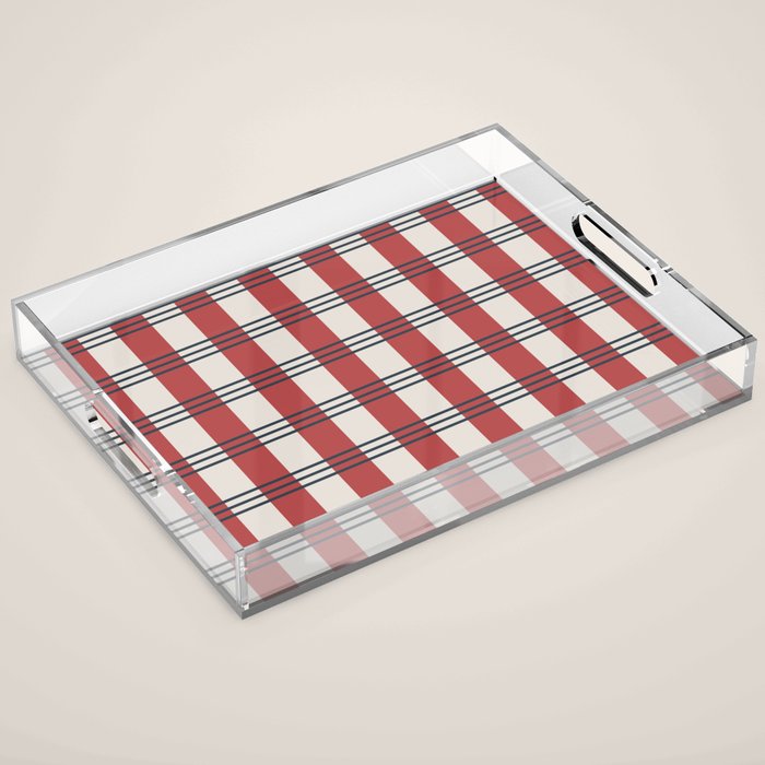 Winter 2025 Red Plaid Acrylic Tray Gallery Image 1