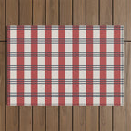 Winter 2025 Red Plaid Outdoor Rug Gallery Image 1