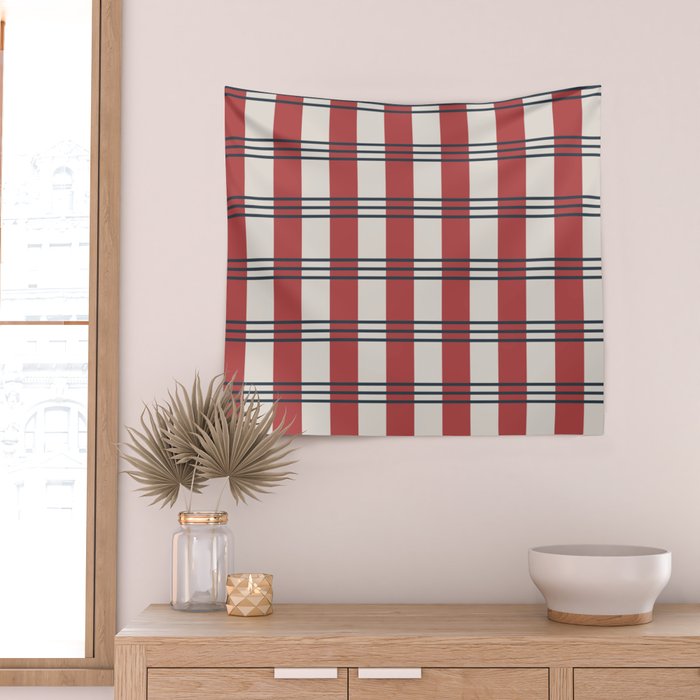 Winter 2025 Red Plaid Wall Tapestry Gallery Image 2