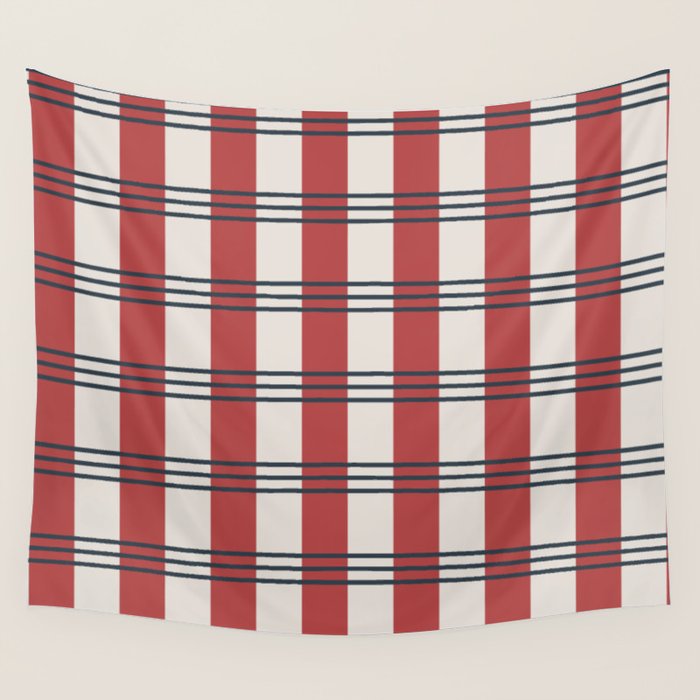 Winter 2025 Red Plaid Wall Tapestry Gallery Image 1