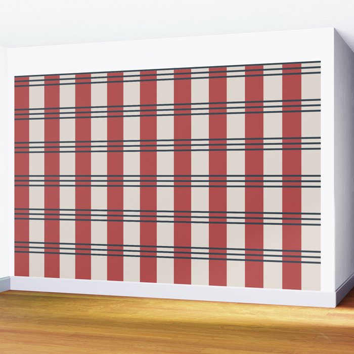 Winter 2025 Red Plaid Wall Mural Gallery Image 2