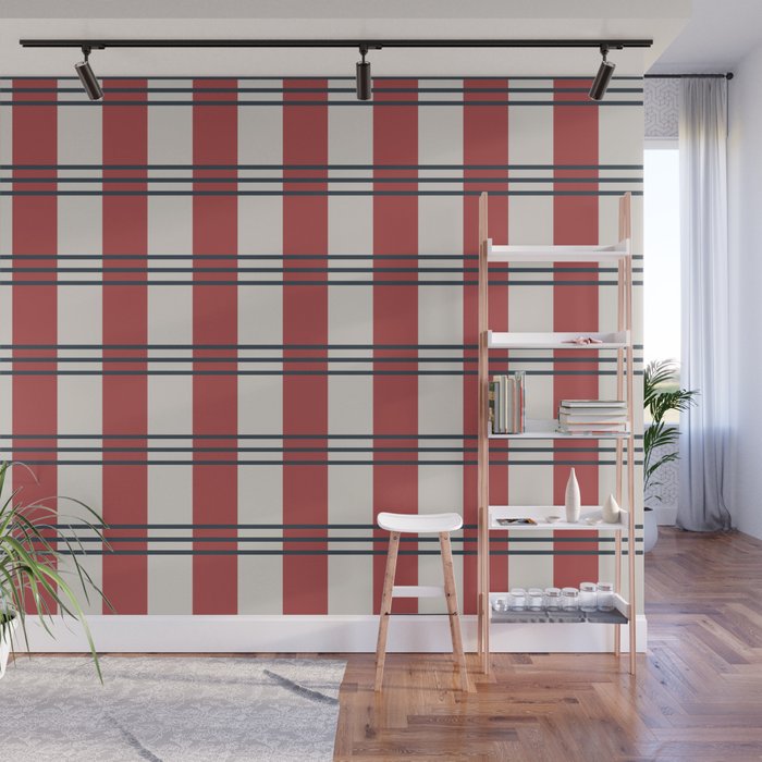 Winter 2025 Red Plaid Wall Mural Gallery Image 1