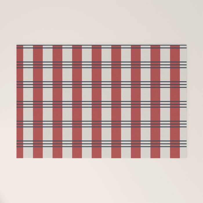 Winter 2025 Red Plaid Welcome Mat Gallery Image 1