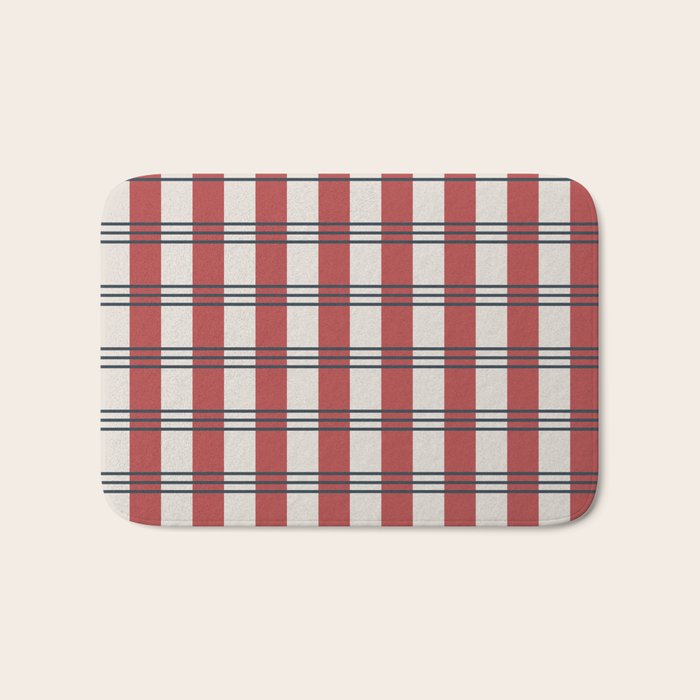 Winter 2025 Red Plaid Bath Mat Gallery Image 1