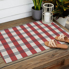 Winter 2025 Red Plaid Outdoor Rug Gallery Image 2