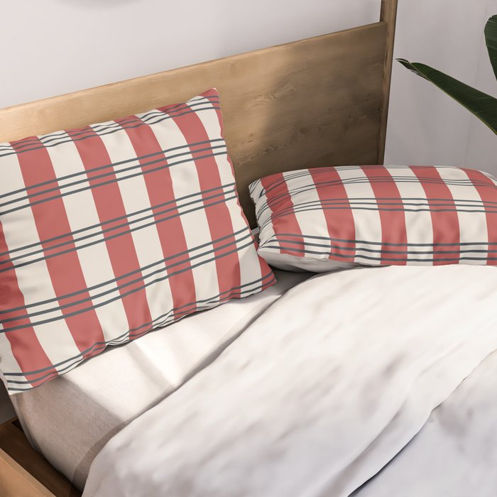 Winter 2025 Red Plaid Pillow Sham Gallery Image 2