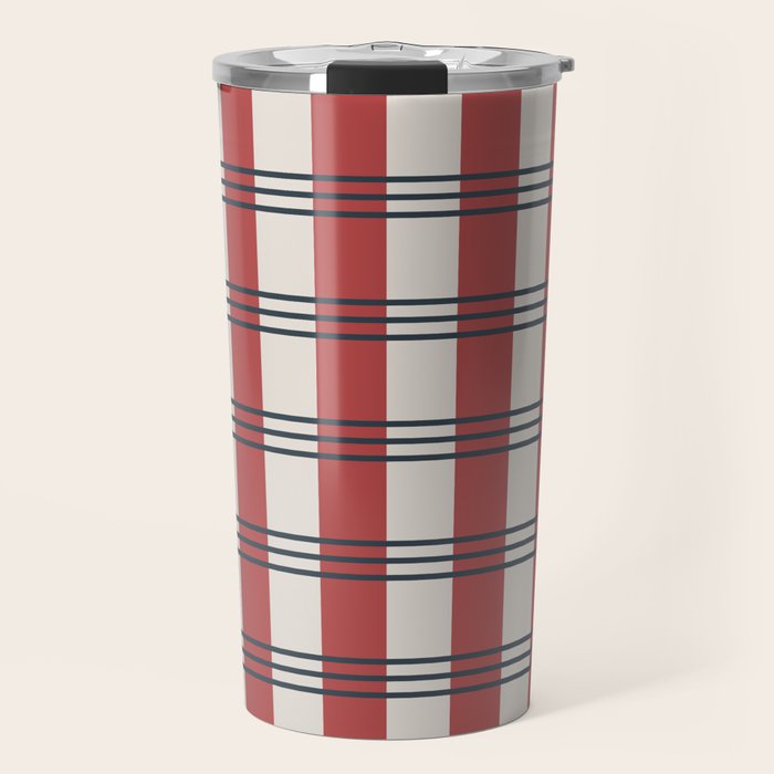 Winter 2025 Red Plaid Travel Mug Gallery Image 1