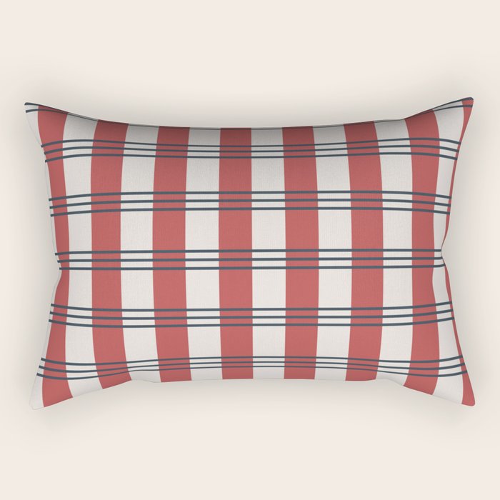 Winter 2025 Red Plaid Rectangular Pillow Gallery Image 1