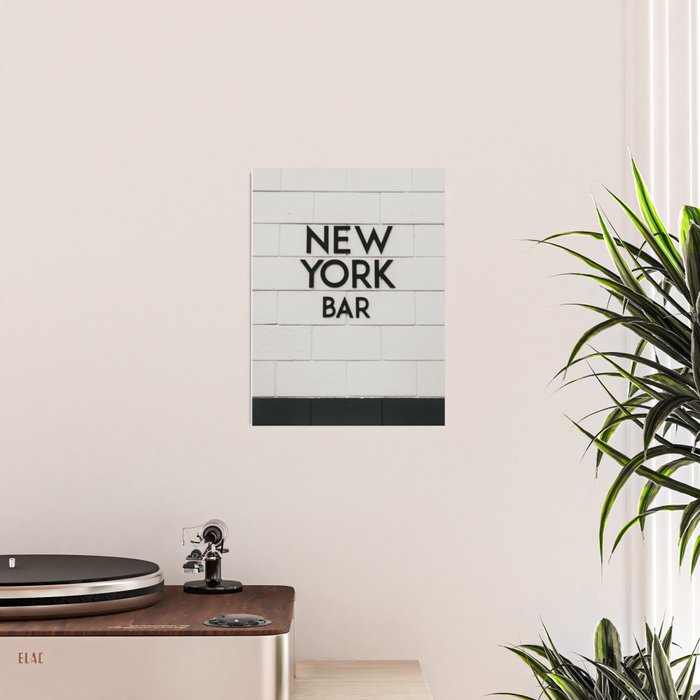 New York Bar sign, cocktail bar graphics, New York Art, NYC print  Poster Gallery Image 2