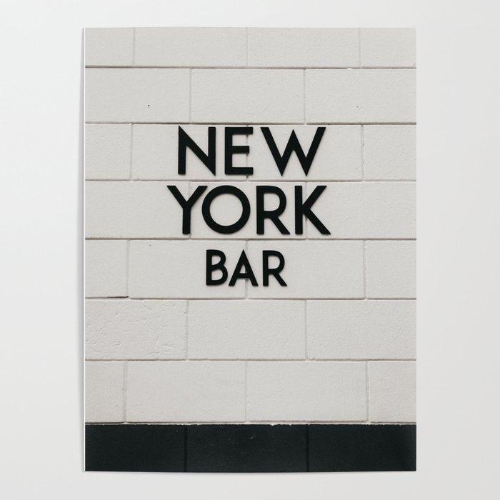 New York Bar sign, cocktail bar graphics, New York Art, NYC print  Poster Gallery Image 1