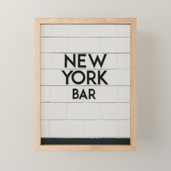 New York Bar sign, cocktail bar graphics, New York Art, NYC print  Mini Art Print Gallery Image 1