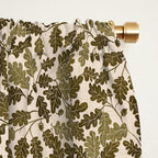 Autumn Oak Pattern in Olive Window Curtain Gallery Image 2