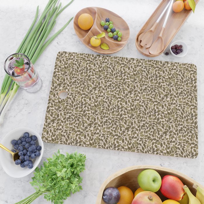 Autumn Oak Pattern in Olive Cutting Board Gallery Image 2