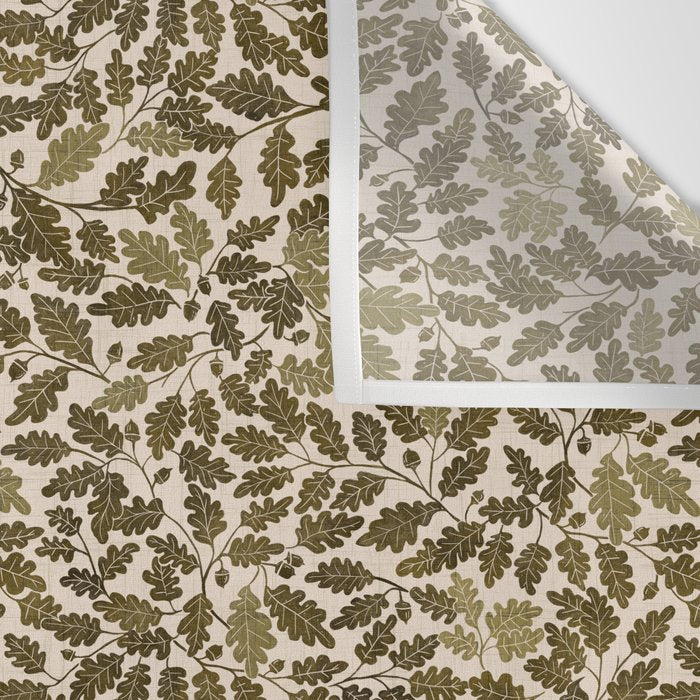 Autumn Oak Pattern in Olive Wall Tapestry Gallery Image 3