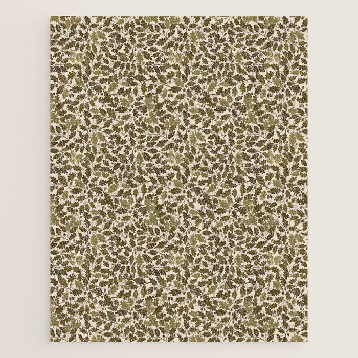 Autumn Oak Pattern in Olive Jigsaw Puzzle Gallery Image 1