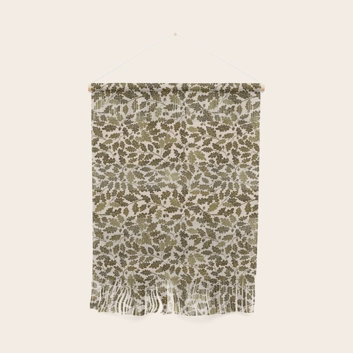 Autumn Oak Pattern in Olive Wall Hanging Gallery Image 1