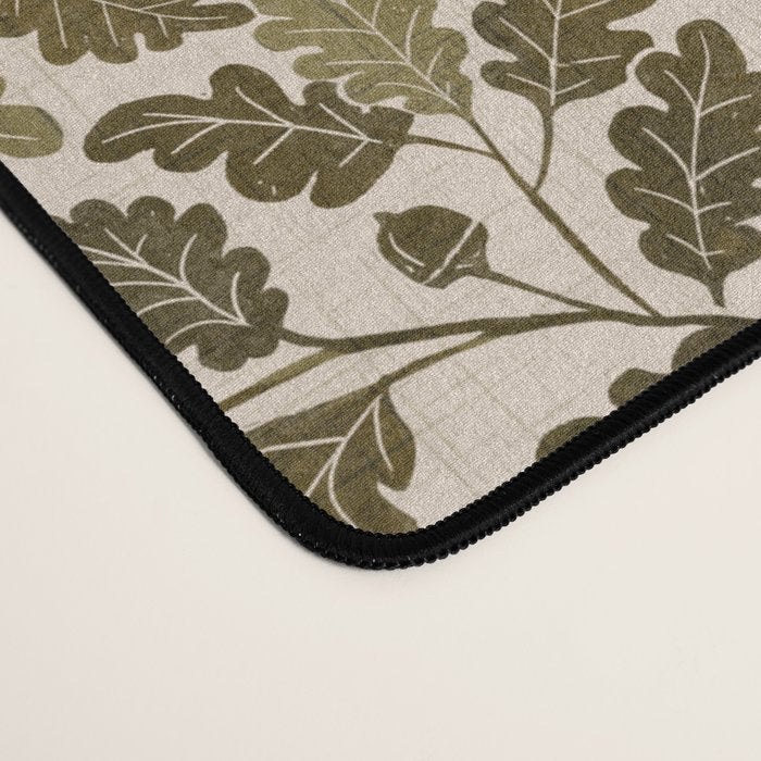 Autumn Oak Pattern in Olive Desk Mat Gallery Image 4