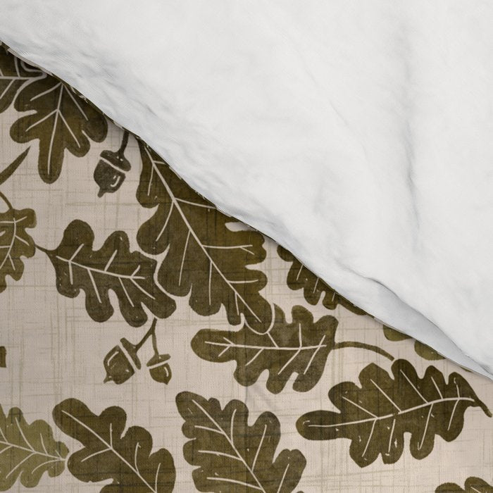Autumn Oak Pattern in Olive Comforter Gallery Image 4