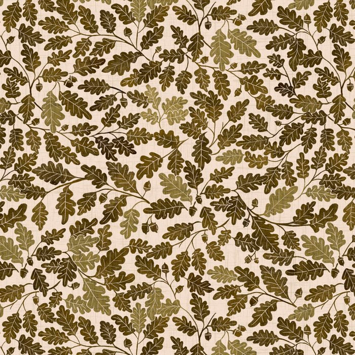 Autumn Oak Pattern in Olive Coffee Mug Gallery Image 2