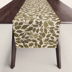 Autumn Oak Pattern in Olive Table Runner Gallery Image 1