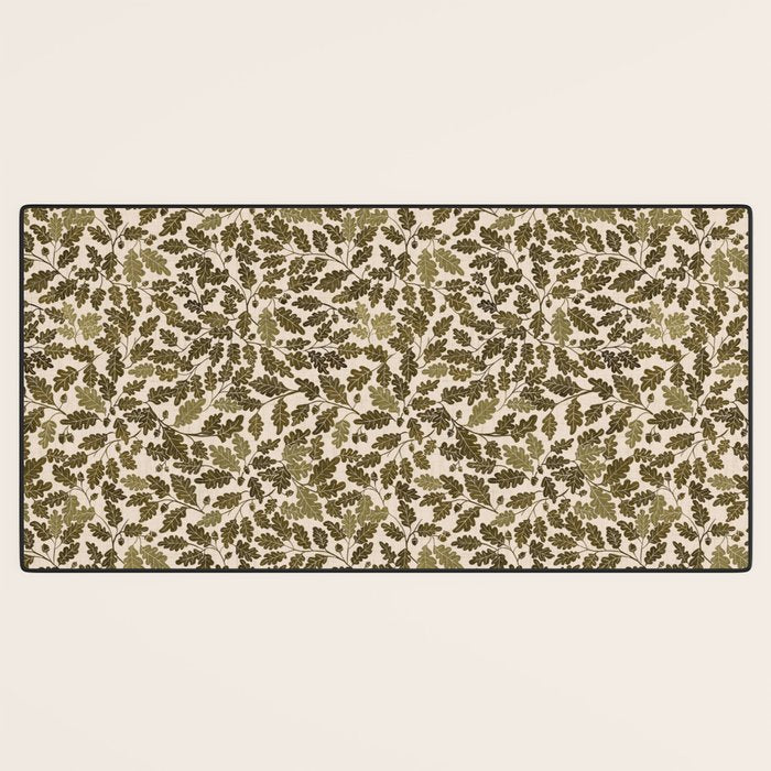 Autumn Oak Pattern in Olive Desk Mat Gallery Image 3