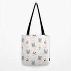 French Bulldogs with Pastries in Blue Tote Bag Gallery Image 2