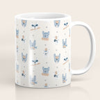 French Bulldogs with Pastries in Blue Coffee Mug Gallery Image 1