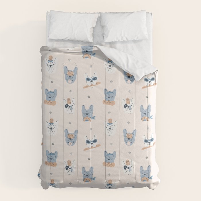 French Bulldogs with Pastries in Blue Comforter Gallery Image 6