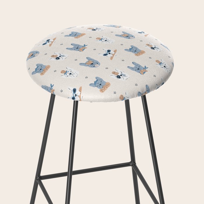 French Bulldogs with Pastries in Blue Stool Gallery Image 2