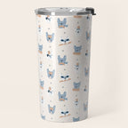 French Bulldogs with Pastries in Blue Travel Mug Gallery Image 2